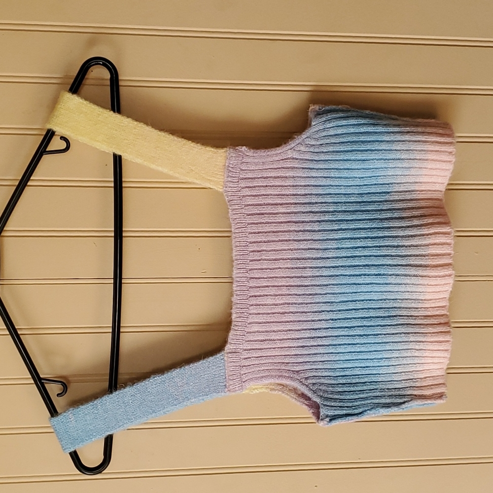 EUC Anthropologie Out From Under sweater tank crop top size medium rainbow